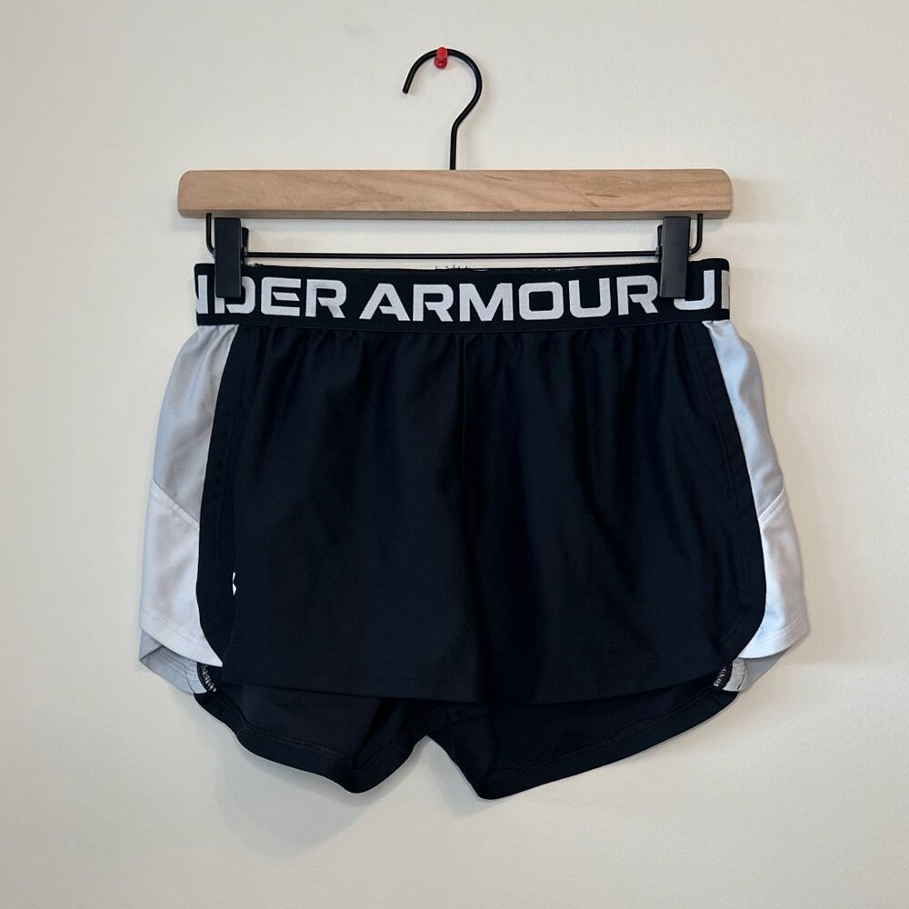 Under Armour Women’s Athletic Loose Play Up Side Strip Shorts Black Size S - Picture 3 of 6